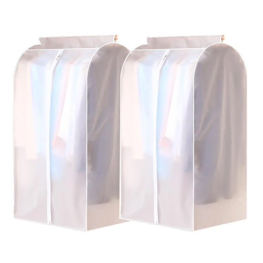 BAG WIZARD Clear Hanging Garment Bags for Closet Storage, Zipper Clothing Covers Cloth Protector for Wardrobe, 43 Inch, Set of 2