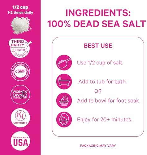 Pink Stork Pregnancy Bath Soak – Unscented Magnesium Flakes for Bath or Foot Soak – Pure Dead Sea Salt – Relief for Pregnancy Aches, Swollen Feet, and Stress – Clean, Fragrance-Free – 2 lb
