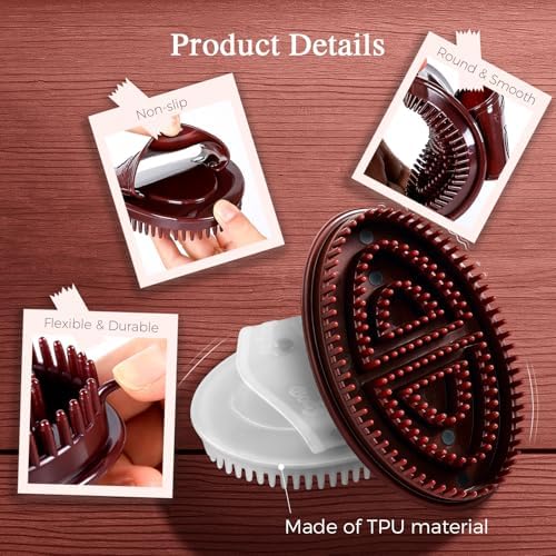 2 PCS Meridian Brush Massage Body Brush, 2025 Upgraded Meridian Massage Brushes with 10 ML Essential Oil, Full Body Relaxation Cellulite Massager Brushes for Belly, Arms, Legs, Back (White)