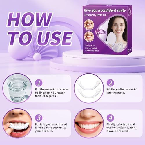 Veneers Teeth for Women and Men, Tooth Replacement Kit, Nature and Comfortable (1 Count (Pack of 1))-AA14