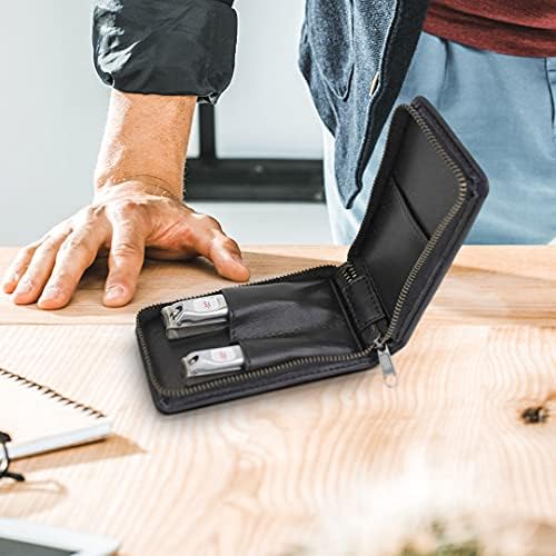 Seki Edge Craftsman Luxury 2-Piece Grooming Kit (SS-3101) - 2 Piece Luxury Premium Nail Clipper Set Includes Pair of Stainless Steel Fingernail Clippers & Toenail Clippers in Synthetic Leather Case