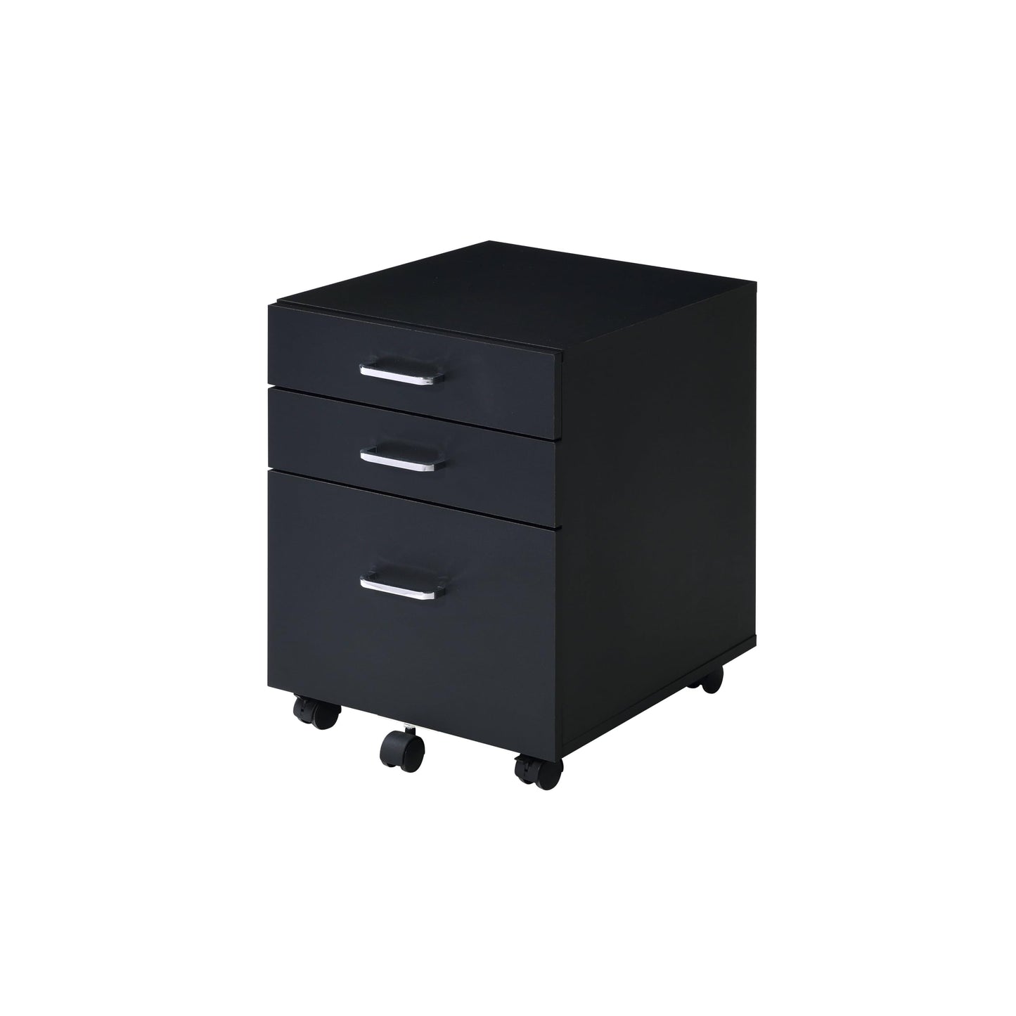 YINGCHAOJI File Cabinet, 3 Drawers Filing Cabinet for Home Office, with Wheels, for A4, Letter Sized Documents, Hanging File Folders (Black-2)