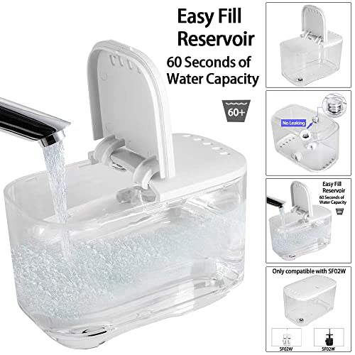 Replacement Parts for Waterflosser Oral Irrigator Dental Compatible with Waterpik Sonic Fusion Portable Water Flosser SF-02W SF-02 Reservoir Gasket Valve (SF-02 White Tank)