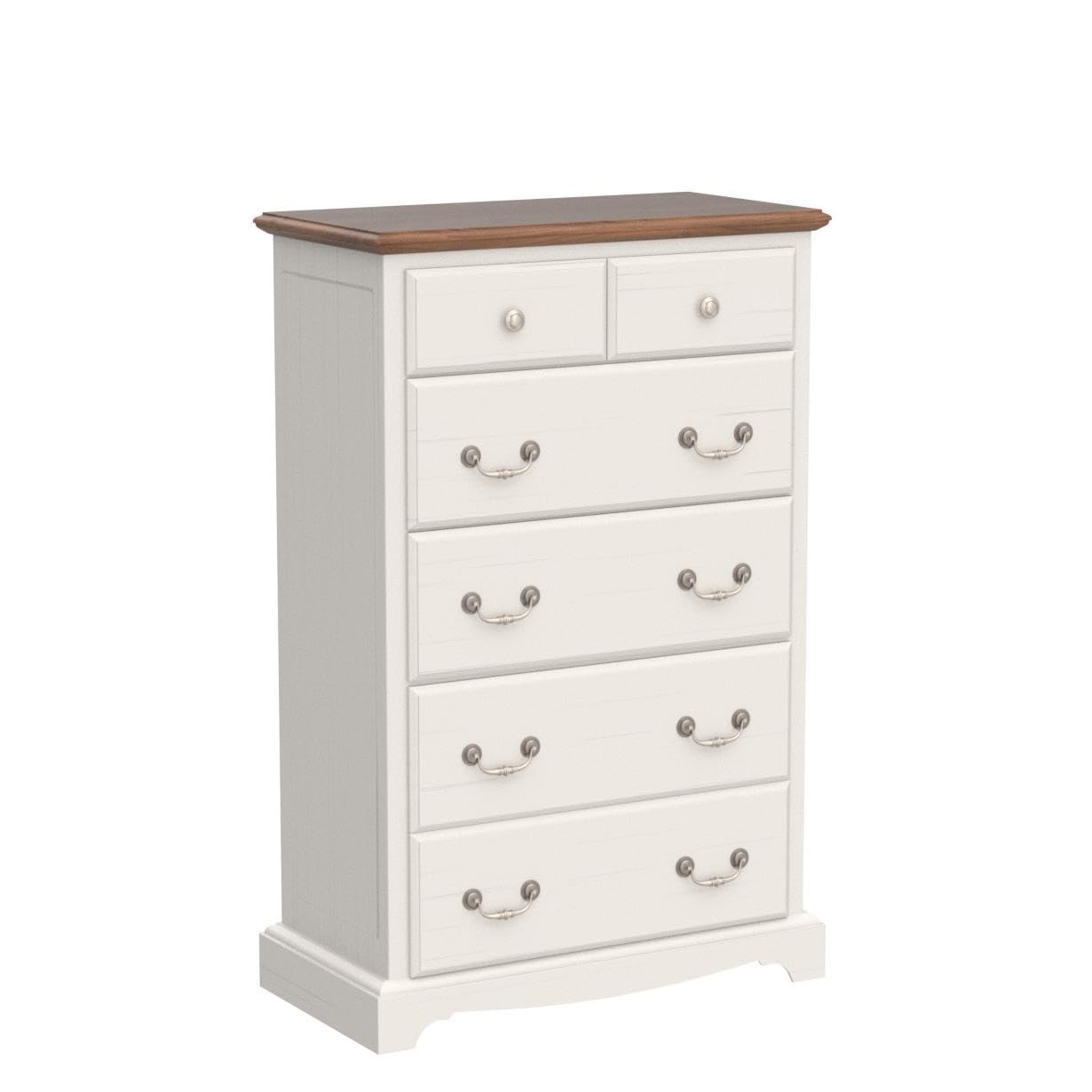 T4TREAM 6 Drawers Dresser Chests for Bedroom, 48" Tall Rustic Chset of Drawers, Wood Dressers Organizer for Bedroom, Living Room,Hallway, Antique White