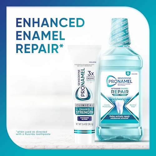 Sensodyne Pronamel Clinical Enamel Strengthening Toothpaste, Whitening Action, 3.4 oz (3 Pack)