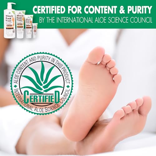 Miracle Foot Repair Cream (8 oz / 2-Pack) Repairs Dry Cracked Heels and Feet, 60% Pure UltraAloe Moisturizes, Softens, and Repairs