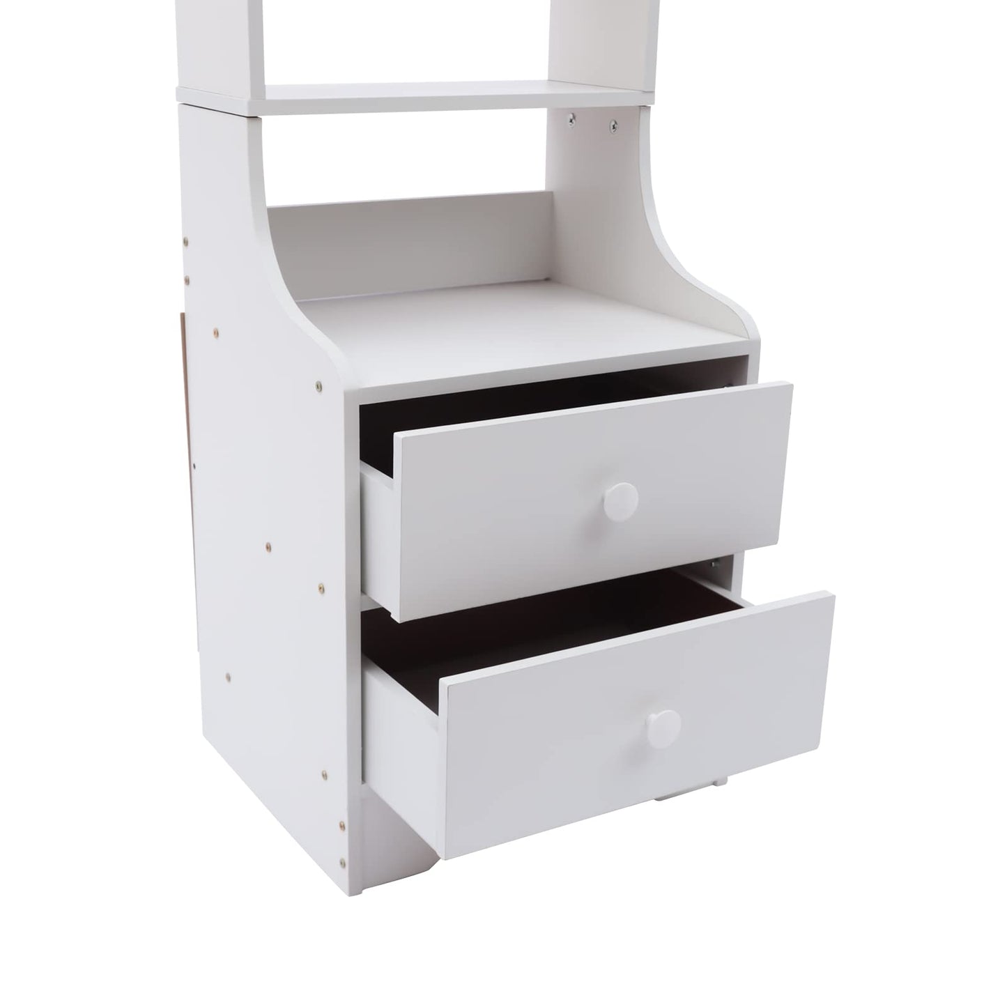Modern Nightstand, Tall Bed End Table/Bedside Table for Bedroom Living Room, Bed Side Table/Night Stand with Storage Shelf and 2 Drawers