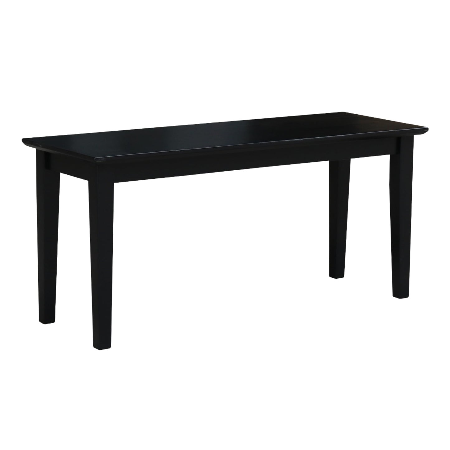 IC INTERNATIONAL CONCEPTS Shaker Style Bench Real/Solid Parawood, Kitchen/Dining, Sturdy & Reliable Seating, Easy Assembly, 39"W x 14"D x 18"H, 450 Lbs Wt. Capcity, Black