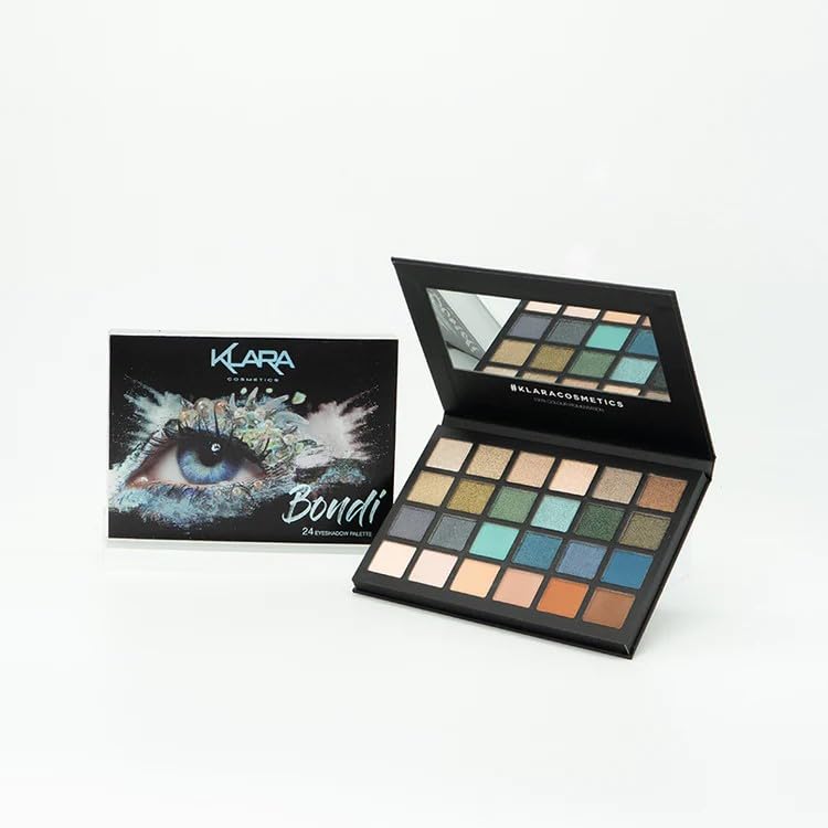 24 Shades Eyeshadow Palette -Festive Luxury Vibrant Bold Full-Color Pigment Long Lasting Matte Shimmer Eye shadow Palette (Bondi)