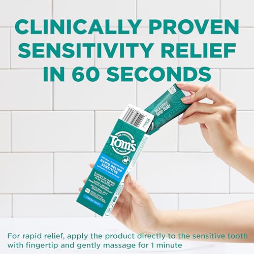 Tom's of Maine Fluoride-Free Rapid Relief Sensitive Toothpaste, Fresh Mint, 4 oz. (Packaging May Vary)