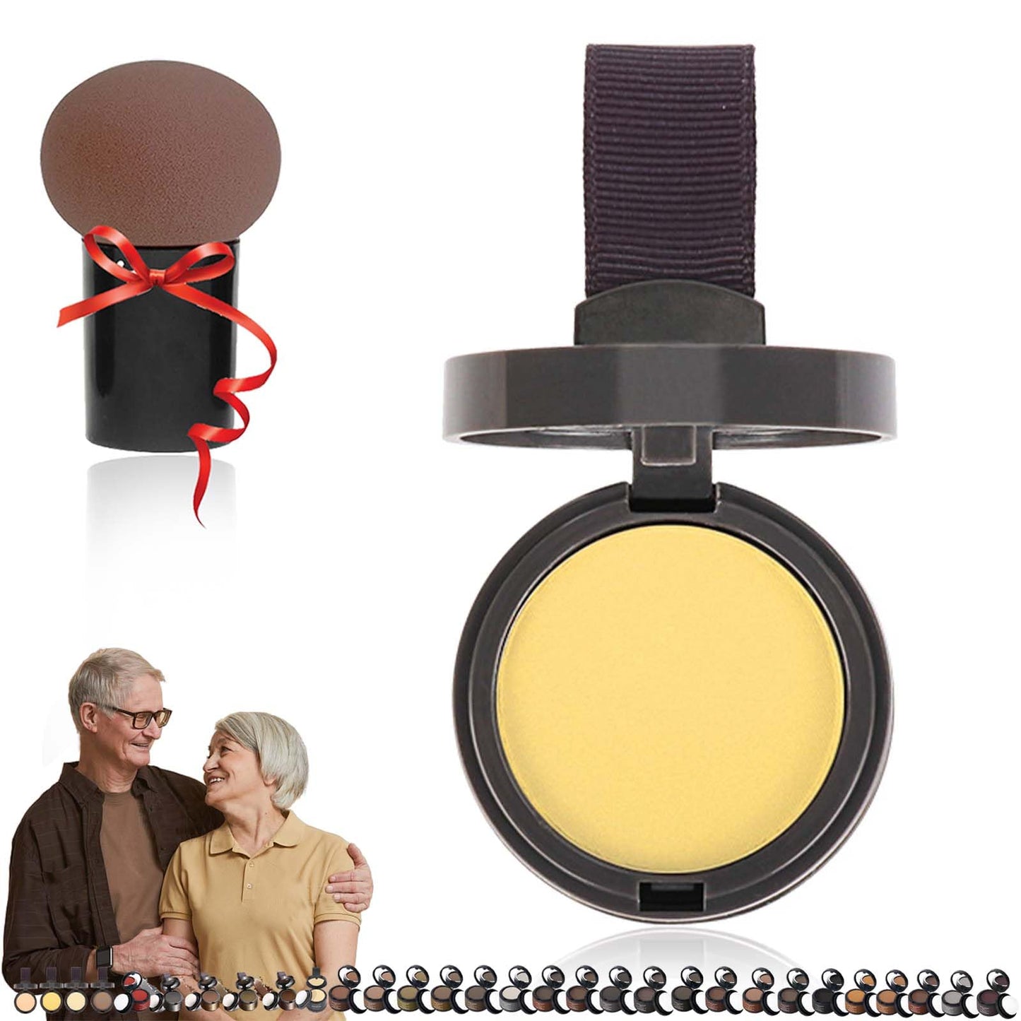 Maycheer Pang Pang Hair Shadow, Maycheer Hairline Powder for Women, 30 Colors Maycheer Root Cover up with Mirror and Cushion, Instantly Conceals Hair Loss (#8 Light Yellow)