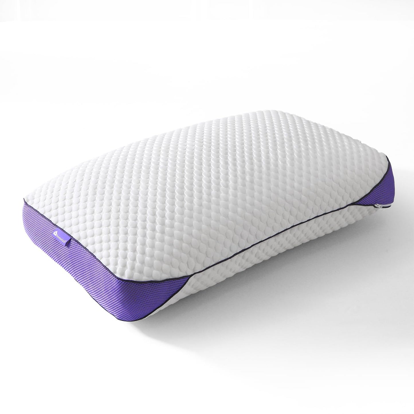 HOMELAB Adjustable Shredded Memory Foam Pillow Queen Size, Cooling Bed Pillow for Sleeping with Removable Cover, Medium Pillow for Side Stomach & Back Sleepers, 1 Pack 20"x28"