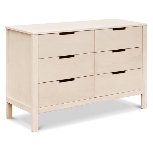 Carter's by Colby 6-Drawer Baby Dresser for Bedroom - Kids Dresser for Boys & Girls - Double Chest of Drawers for Nursery - Versatile Wooden Dresser for Living Room & Hallway - Washed Natural