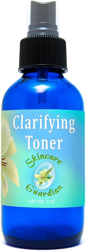 Clarifying Toner- 4 oz Cobalt Glass- Clarificar Secreto Toner de Hidrosol de guardián de Cuidado de la Piel