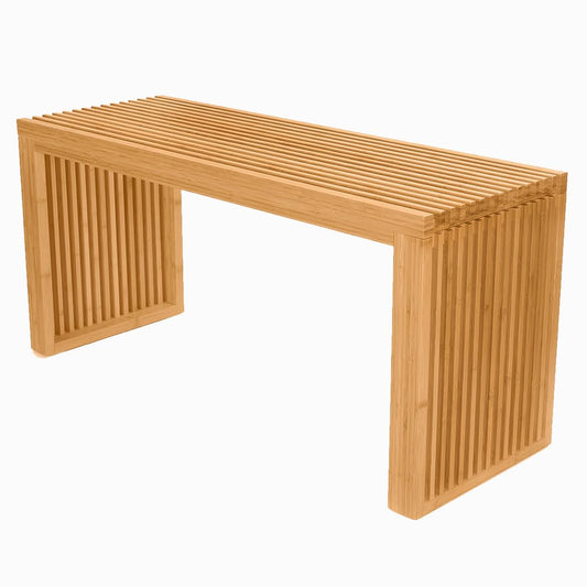 APRTAT Bamboo Dining Bench, 35 Inch Farmhouse Decor Indoor Kitchen Table Bench with Outdoor & Entryway Functionality