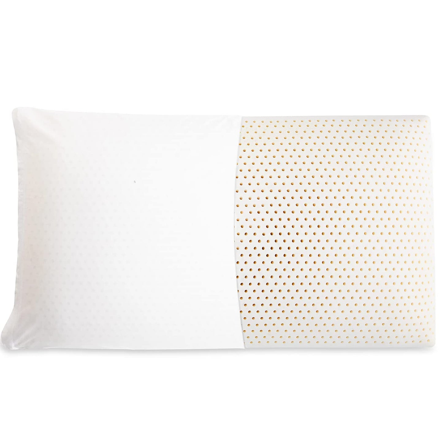 AWRFOHE Latex Pillow, 100% Talalay Natural Latex Pillow, Soft Sleeping Bed Pillows with Cotton Cover, Queen Size, Perfect for Side/Back Pain, Stomach, Neck, Stress Relief (Queen)