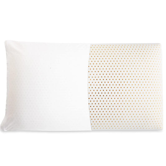 AWRFOHE Latex Pillow, 100% Talalay Natural Latex Pillow, Soft Sleeping Bed Pillows with Cotton Cover, Queen Size, Perfect for Side/Back Pain, Stomach, Neck, Stress Relief (Queen)
