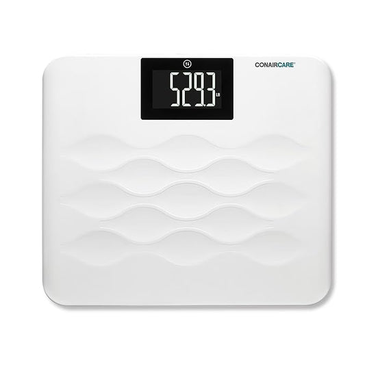 Conair Bathroom Scale for Body Weight, FSA/HSA Eligible High-Capacity Talking Bathroom Scale in both English and Spanish - 660 lb. Enhanced Weight Limit with XL Backlit LCD Display, Anti-Slip Platform
