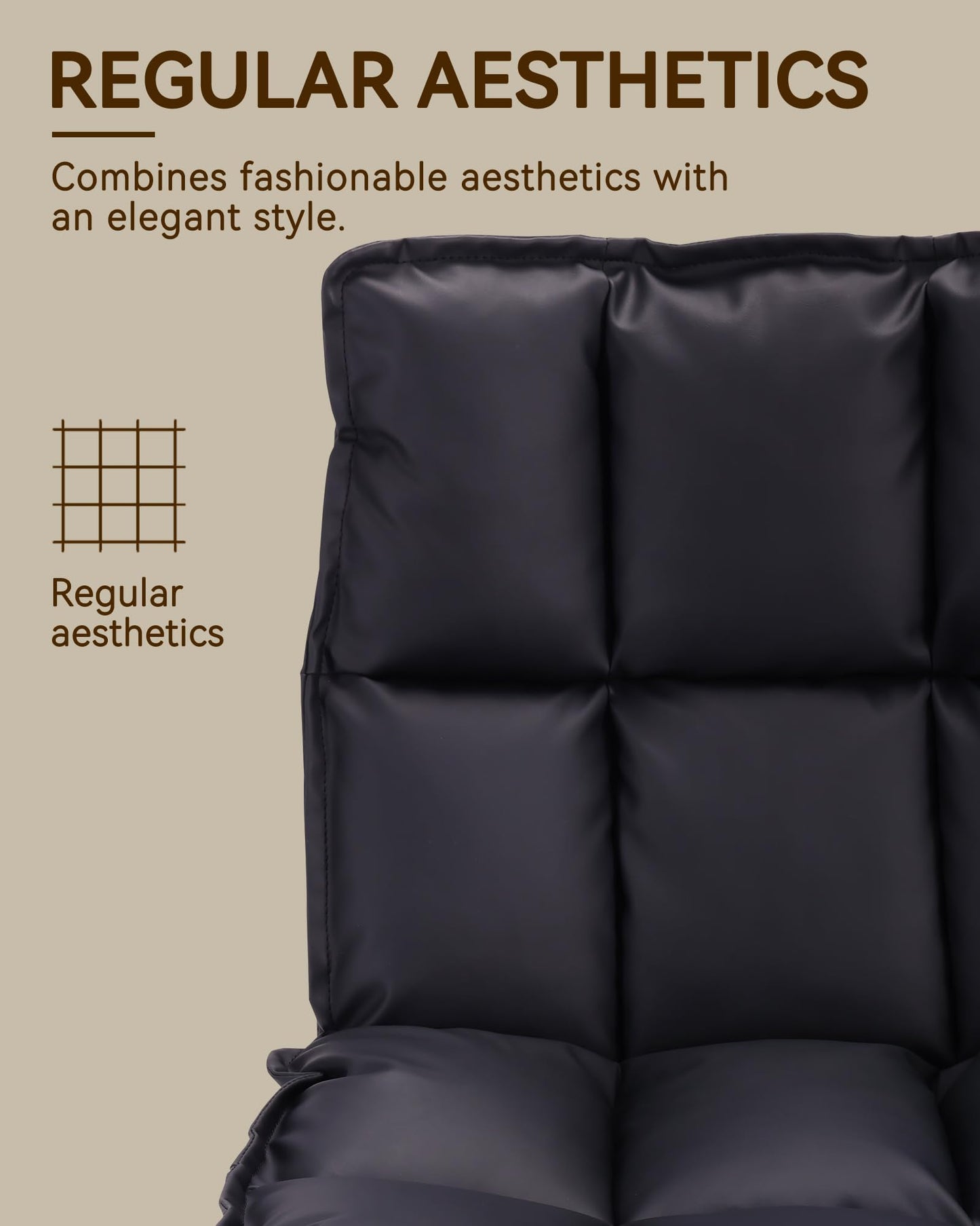 BedsPick Swivel Dining Chair Set of 2 - Faux Leather Upholstered Kitchen Chair, Mid Century Modern Dining Room Chair with Rotating Seats and Metal Legs (Black)