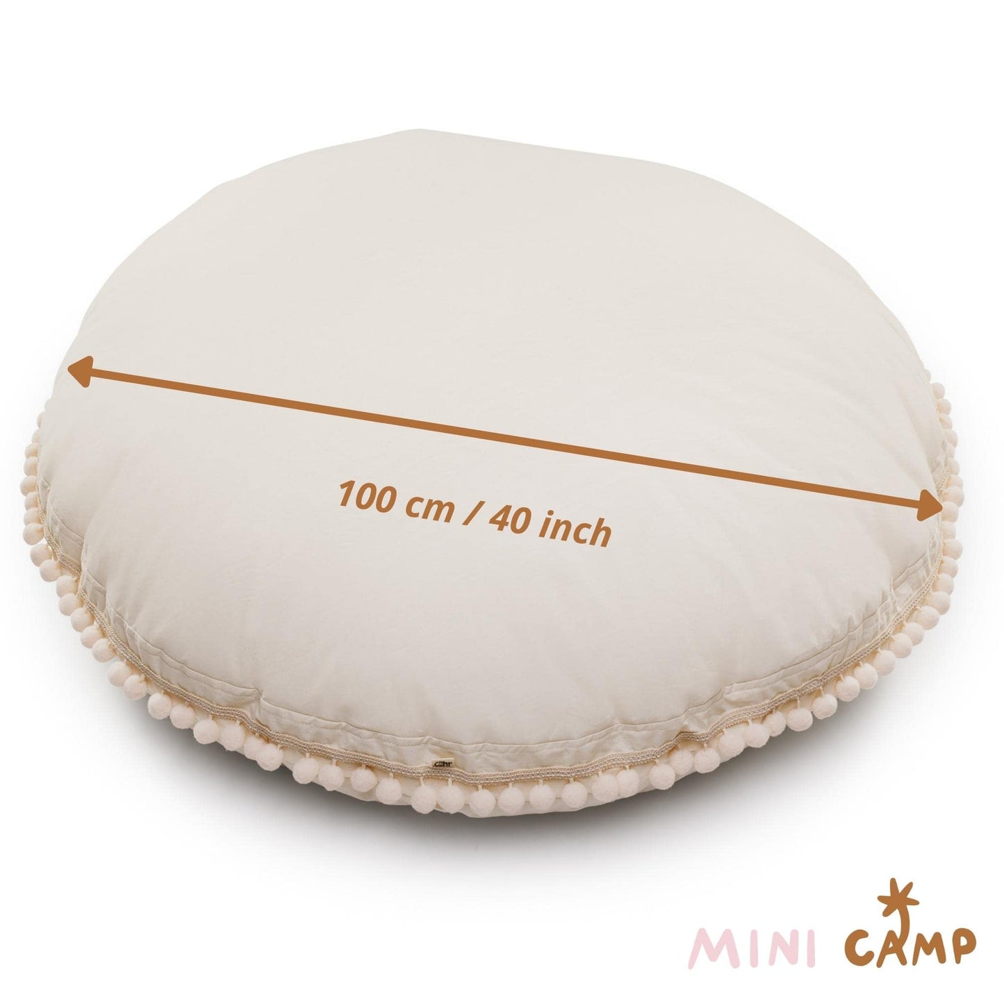 MINICAMP Large Kids Floor Pillow - Ultra-Fluffy Bean Bag Chair with Filler Included & Washable Cover - Cute Floor Lounger, Reading Cushion for Toddlers & Teens - 100% Certified Cotton - 40” Wide!