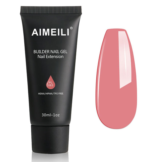 AIMEILI Poly Nail Extension Gel Builder Nail Gel Hema Free Poly Nail Enhancement Nail Art Design DIY Salon Nail At Home Gift for Women Nail Gel - 063