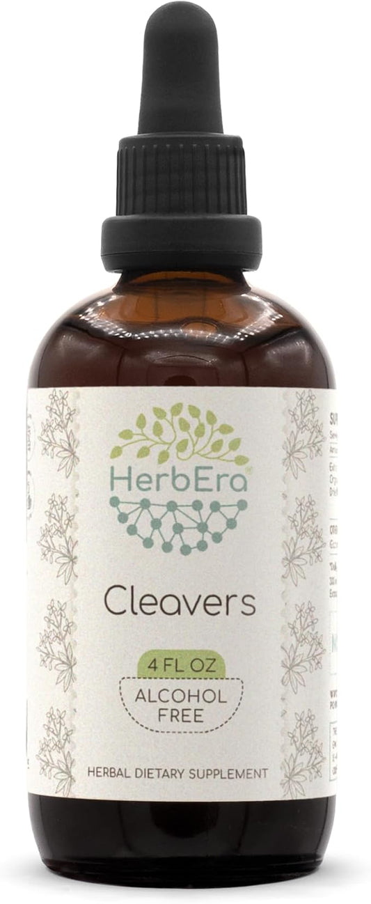 Cleavers B120 Alcohol-Free Herbal Extract Tincture, Concentrated Liquid Drops Natural Cleavers (Galium aparine) Dried Herb (4 fl oz)