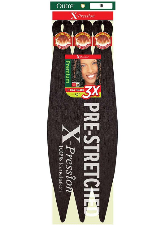 [5 PACK DEAL] Outre X-Pression Braid-Pre Stretched Braid 52" 3X 5 Packs (RED)