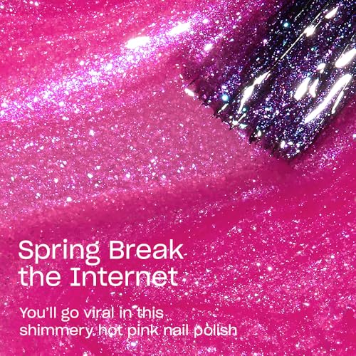 OPI Nail Lacquer Nail Polish | Opaque Dark Pink Shimmer Chip Resistant Nail Polish | Vegan, Fast Drying, Streak Free