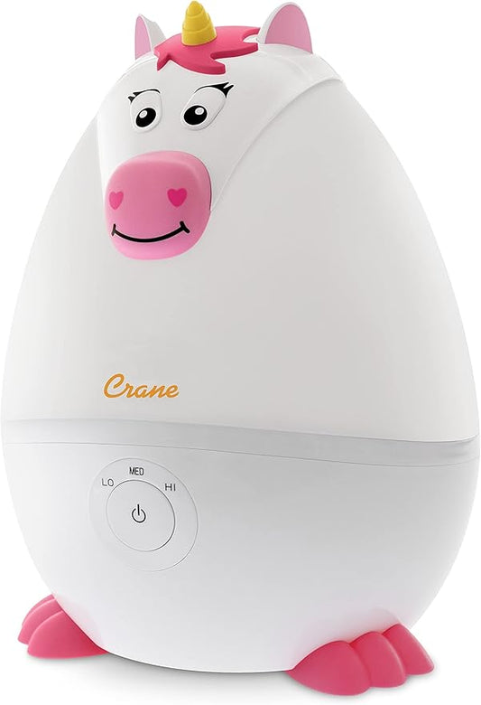 Crane Adorables Ultrasonic Mini Humidifiers for Bedroom and Baby Nursery, Half Gallon Cool Mist Air Humidifier for Large Room or Kid's Room, Humidifier Filters Optional, Unicorn
