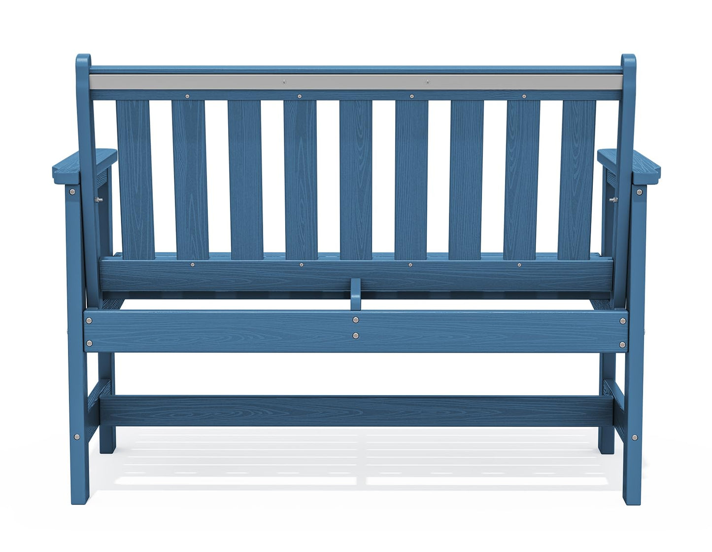 SERWALL Outdoor Bench, HDPE Outdoor Benches Weatherproof, 2-Person Garden Bench with 660 lbs Weight Capacity, Patio Benches for Outdoors, Garden, Porch, Backyard and Park, Navy Blue