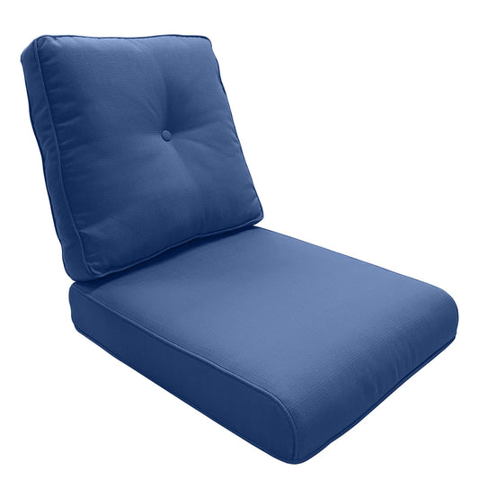 Artfurniz Outdoor Chair Cushions - 22 * 24" Patio Furniture Cushions with Removable Cover, 28D High Density Sponge Filling Outdoor Patio Cushions for Chairs, Rocker, Sofa and Loveseat - Blue