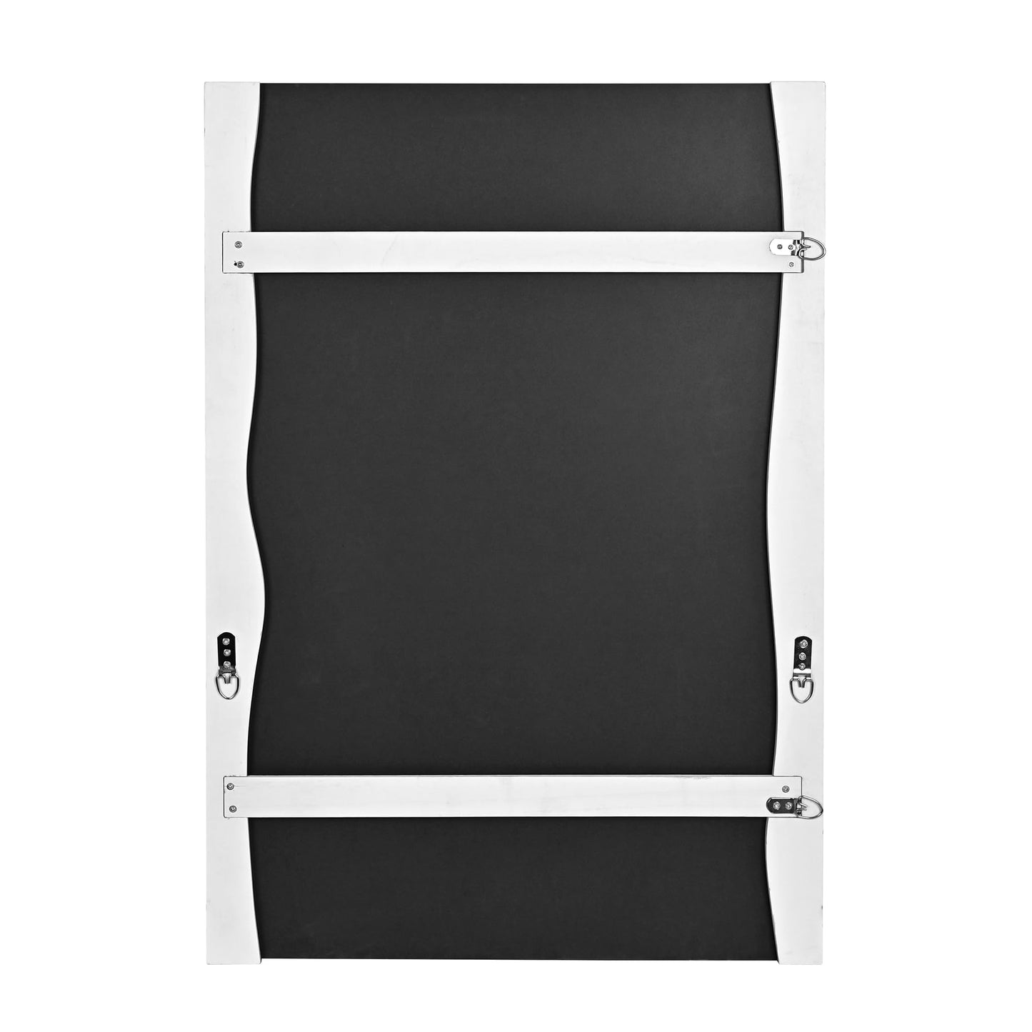 Tanmicoshomy White Bathroom Mirror 24x36 Inch, Asymmetrical Live Edge Wood Framed Rectangle Wall Mirrors for Bathroom, Bedroom or Living Room, Vertical or Horizontal Hanging