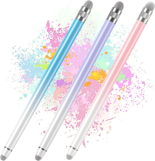3PCS Stylus Pens for Touch Screens,Stylus Pen for iPhone/iPad/Tablet Android/Microsoft/Surface,Compatible with Touch Screens(Purple/Pink/Blue)