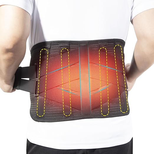 HONGJING Back Support Belt with Heat for Lower Back Pain Relief, Rechargeable Back Bace with 3 Temperature for Herniated Disc, Sciatica, Works for Men or Women (XL)