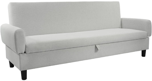Convertible Futon Sofa Bed, 80.7" Adjustable Sleeper Sofa with Storage, 3-Seater Couch, 5-Position Reclining Back, 7" Thick Cushion, Twin Size Sofa for Small Spaces, Living Room, Bedroom, Dorm, Office