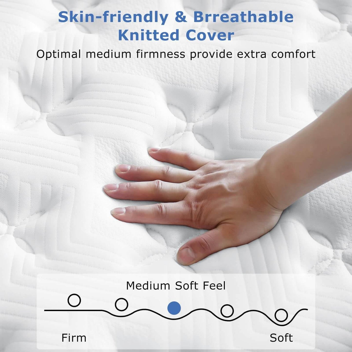 Laccard King Size Mattress 12 Inch, Medium Firm Hybrid King Bed Mattress, Memory Foam Mattresses in a Box for Pressure Relief, Individual Pocket Spring-Motion Isolation with Edge Support, CertiPUR-US