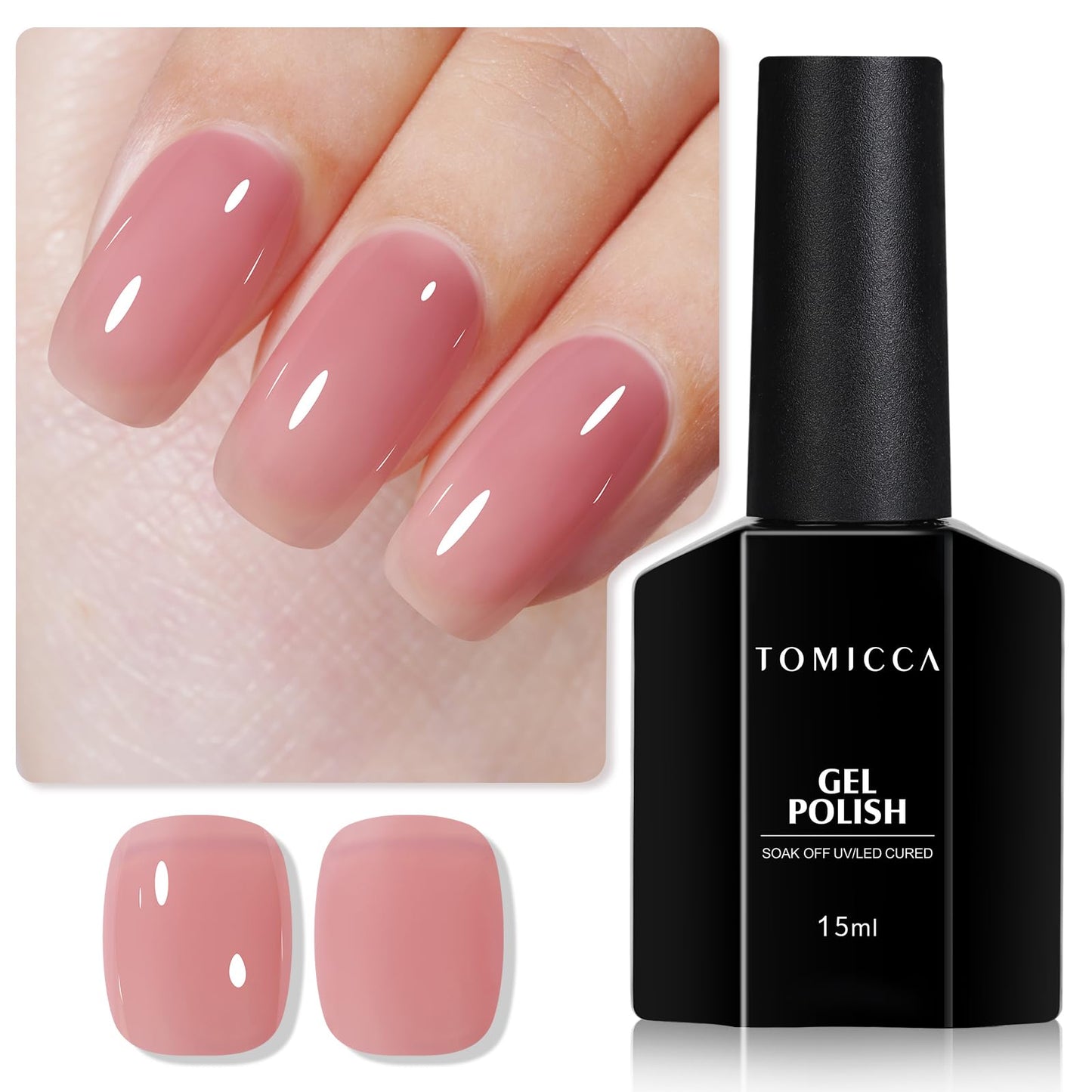 TOMICCA Gel Nail Polish - Jelly Grape Red, Sheer Maroon, UV Translucent Purple - Quick Dry, Long Lasting Neutral Nail Art Manicure