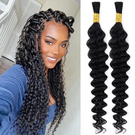 Selina Human Braiding Hair 1 Bundle 50g Loose Deep Human Hair Bulk Micro Braiding Hair Human Hair Deep Wave Bulk Human Hair For Braiding Natural Black Color (Loose Deep, 18inch)