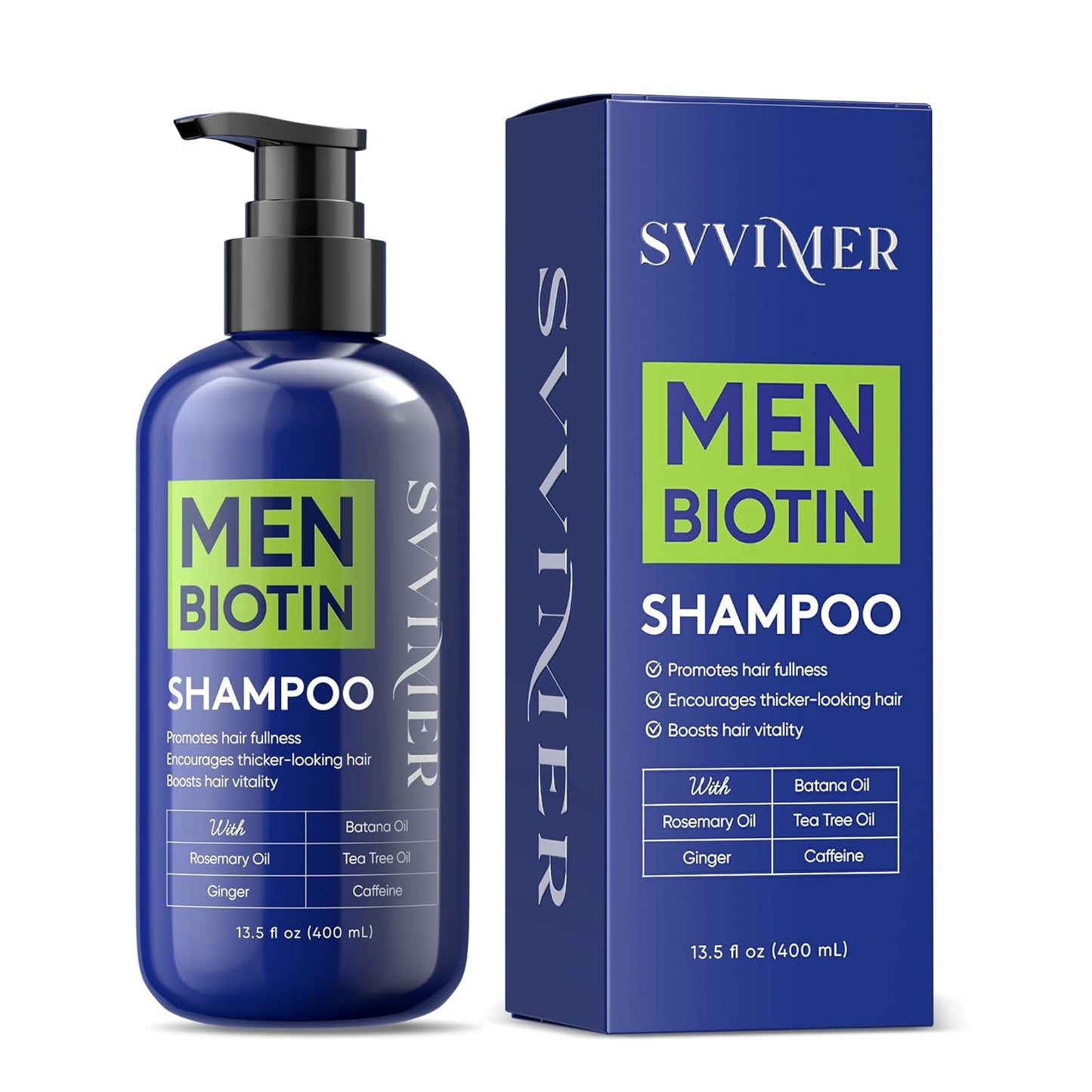 Hair Growth Shampoo for Men - Biotin Thickening Shampoo with Rosemary Tea Tree Oil Caffeine for Hair Loss and Thinning - 13.5 Fl Oz (Pack of 1)