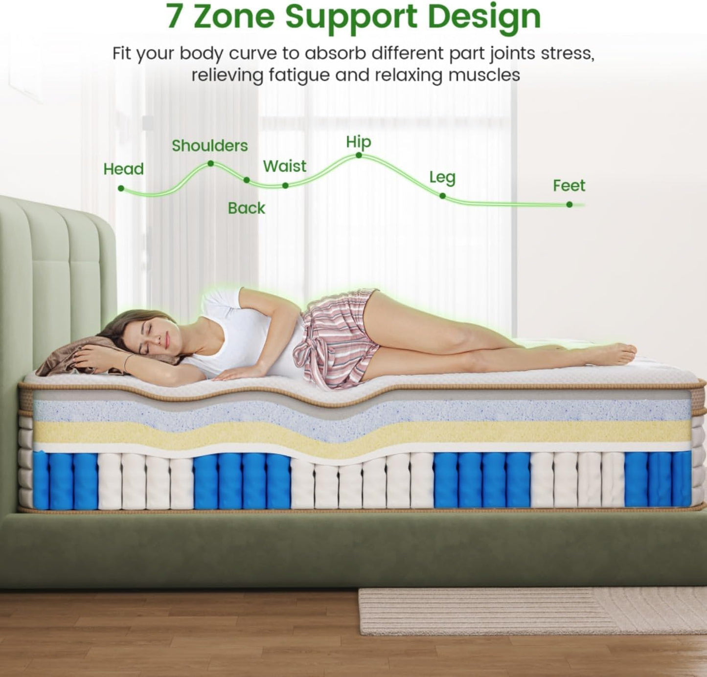 Firm King Mattress, [Enhanced] 12 Inch King Size Hybrid Mattress with Gel Memory Foam & Independent Pocket Springs, Pressure Relief, Strong Edge Support, 365-Night Trial, CertiPUR-US