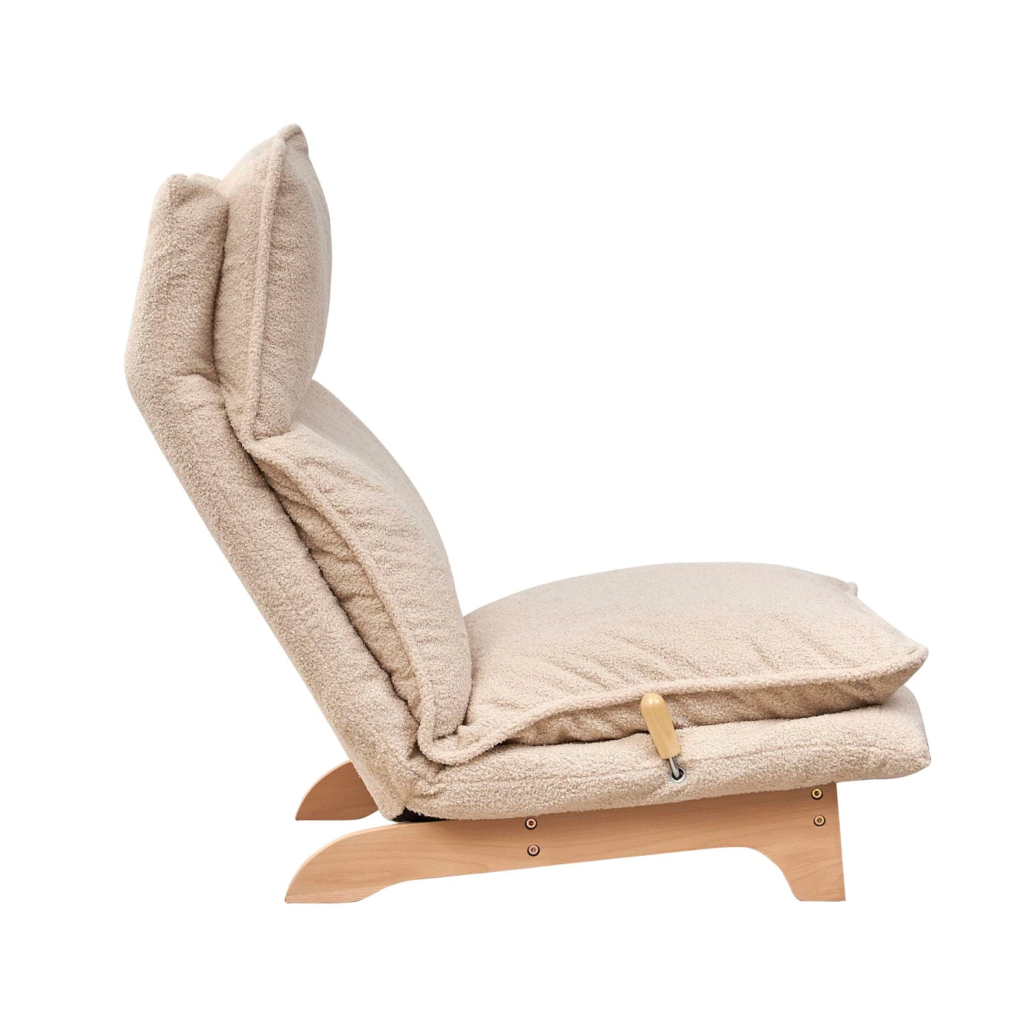 YzzhStaryefire Floor Chair Single Lazy Sofa Leisure Balcony Reclining Japanese Tatami Adjustable Recliner with Ottoman for Living Room, Bedroom, Indoor Use (Stacked Footstool, Beige)