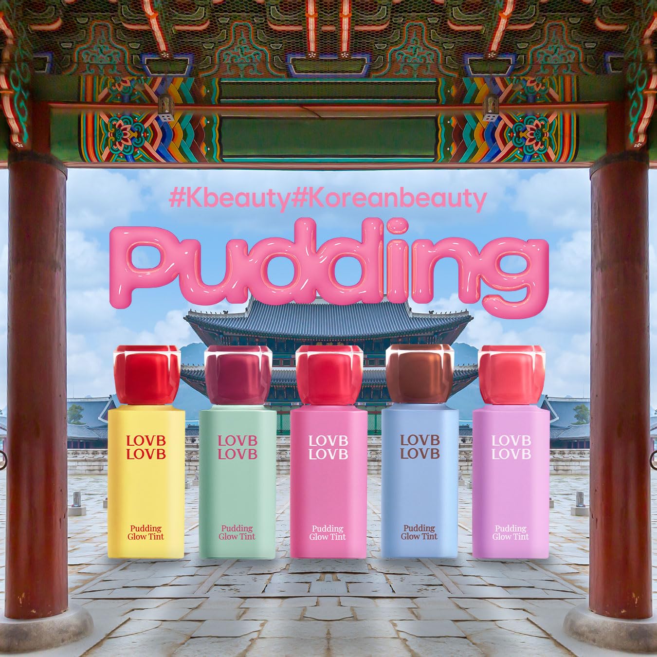 Pudding Glow Korean Lip Tint | Natural Lip Stain | Gloss to Stain | Long-Lasting & Non-Sticky | Lightweight Lip Tint 0.14 oz. (01 RED BERRY)