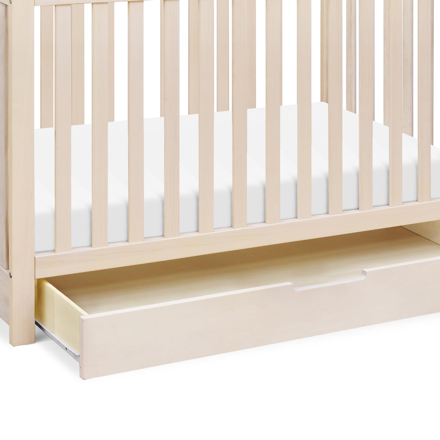Carter’s by DaVinci. Colby 4-in-1 Convertible Crib with Trundle Drawer in Washed Natural, Greenguard Gold Certified, Undercrib Storage