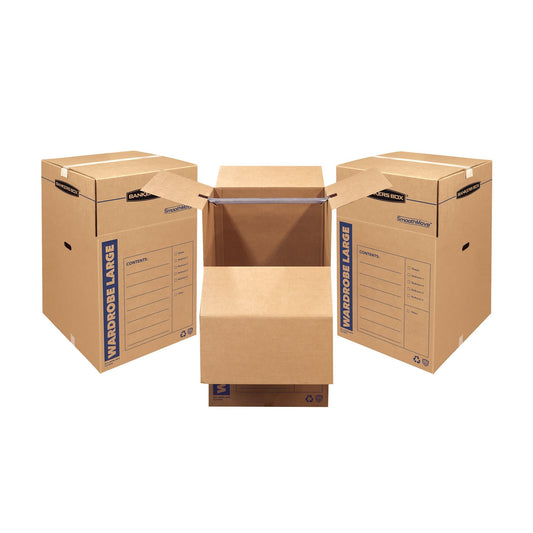Bankers Box Tall Wardrobe Box 3 Pack, 24-in x 24-in x 40-in (7711001)