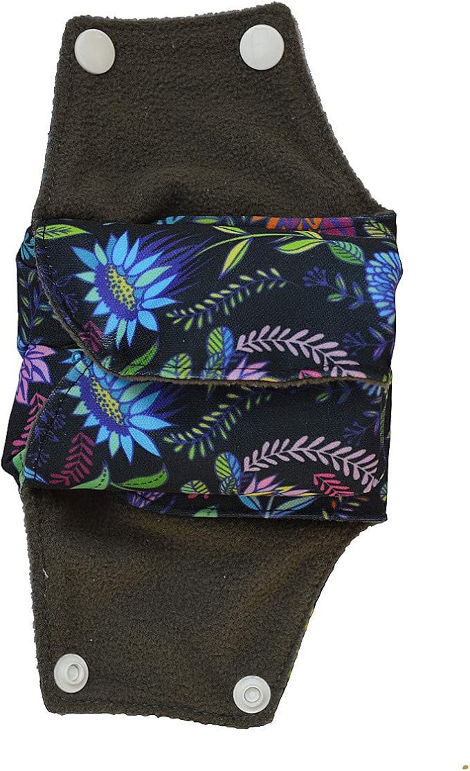 Washable Cloth Menstrual Pads/Mama Cloth/Reusable Sanitary Pads (Black Lace, 16 inch/Overnight)