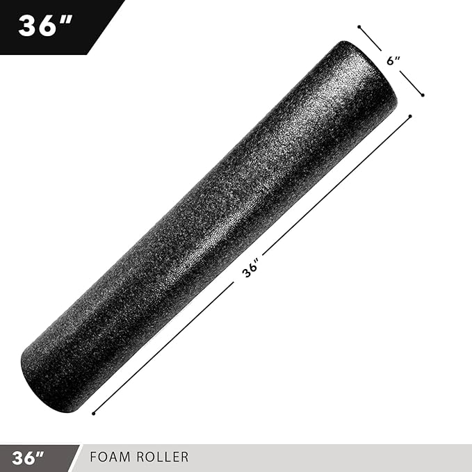 High-Density Round Foam Rollers - 4 Size and 8 Color Options - Massage Rollers for Stretching, Deep Tissue and Myofascial Release