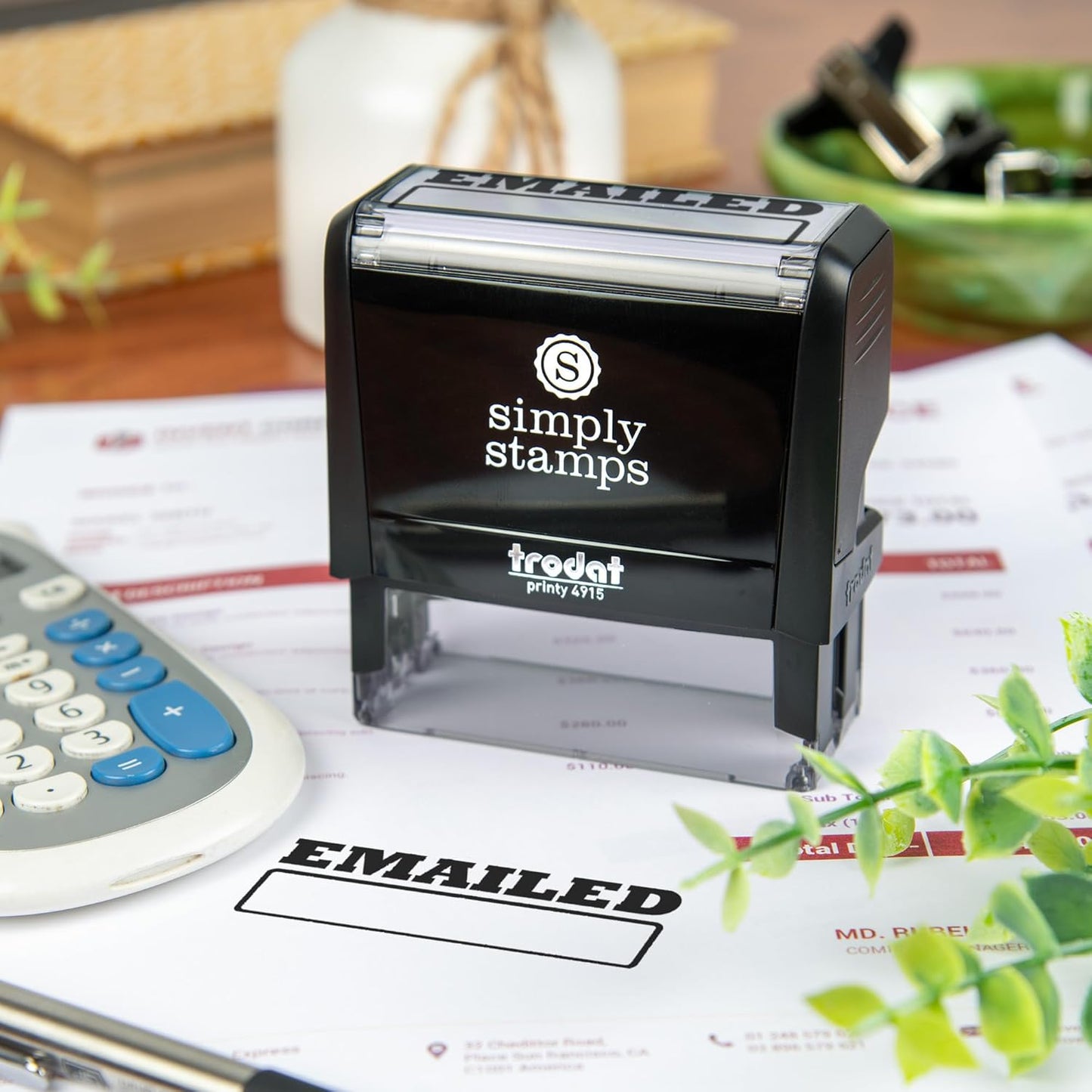 Emailed Office Stamp | 4 Different Sizes | 20 Designs | Multiple Color Options | Perfect for Quick Validation of Office Documents (Emailed, Xtra Wide)