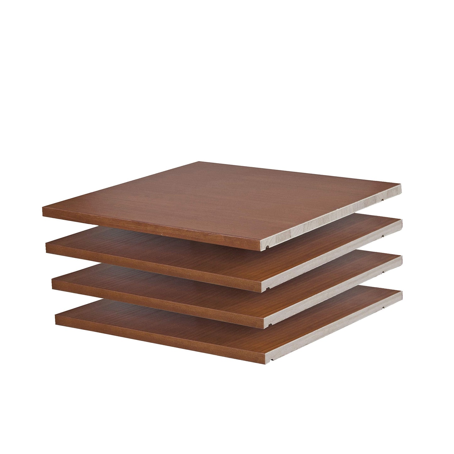 Palace Imports 100% Solid Wood Set of 4 Small Shelves for Regal, Family Wardrobe ONLY, Mocha, 16 Metal Pins Included