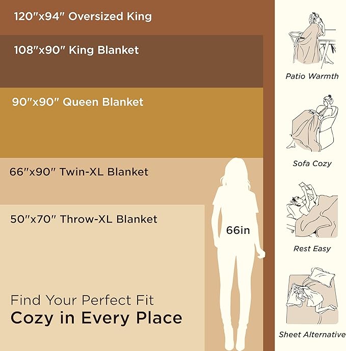 Bedsure 100% Cotton Blanket King Size for Bed - Breathable and Lightweight, Soft Cozy Textured Herringbone Woven Blanket for Summer Spring, Black, 108x90 inches