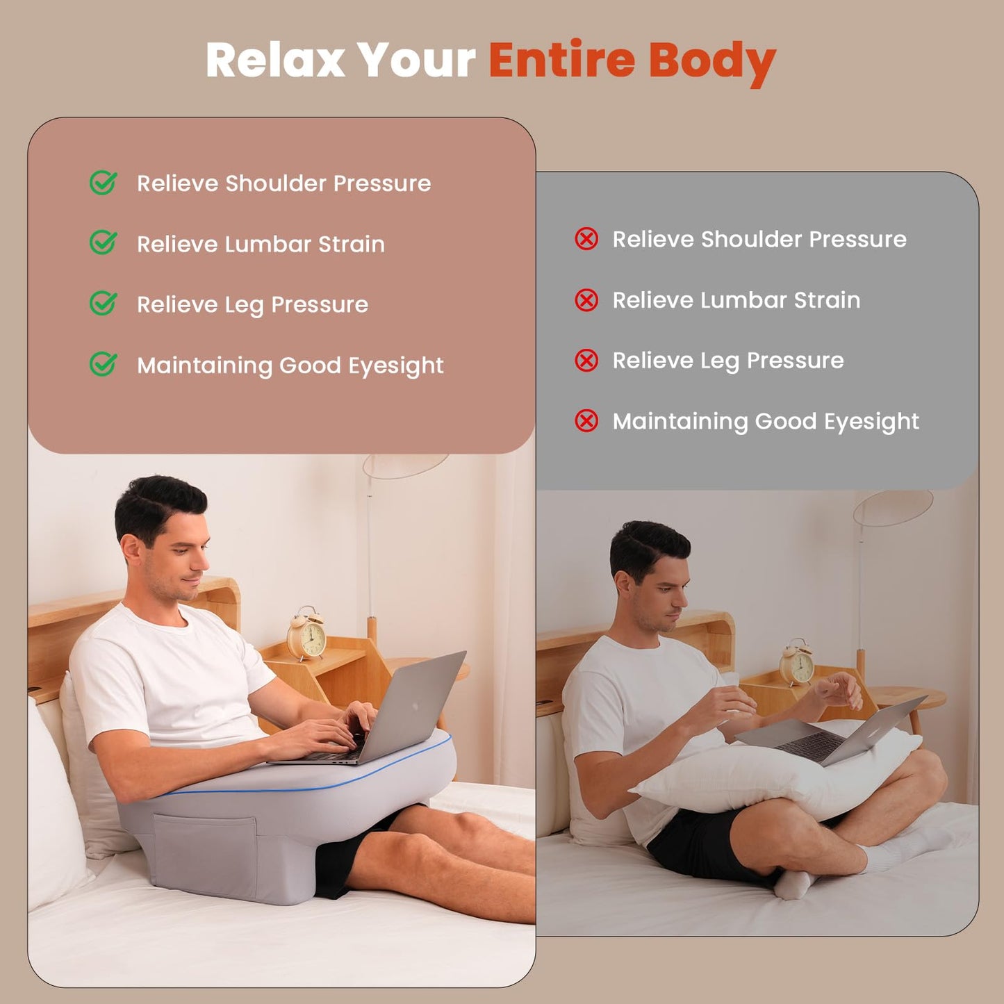Keduwa Reading Pillow,Lap Desk Pillow for Laptop,Memory Foam Reading Pillows for Gaming, Arm Rest Pillow for Reading, Working, Crocheting, Playing Game or Sitting in Bed,Sofa